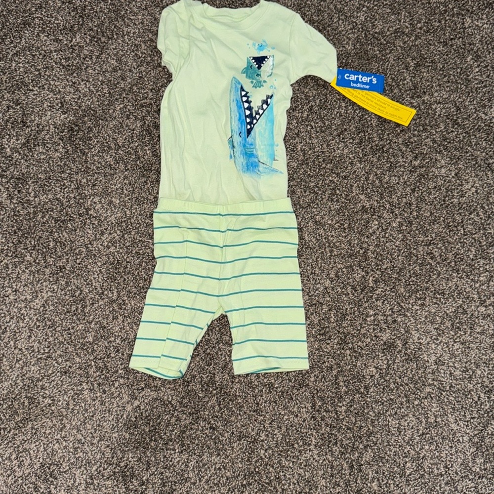 Carter's Light Green Dinosaur Pajama Set